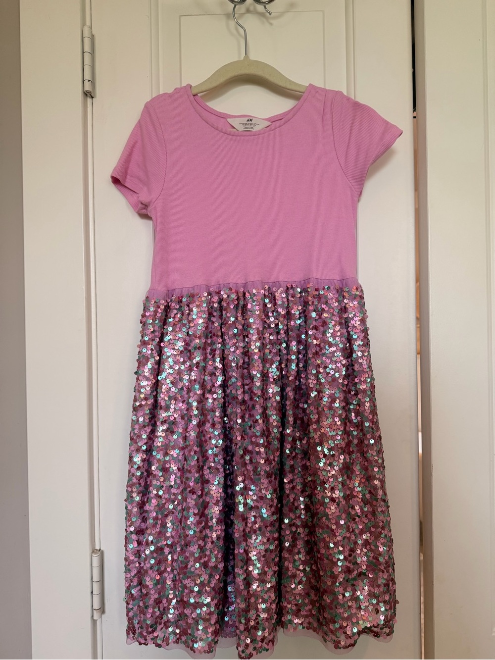 H&M Pink Sequin Skirt Girls Party Dress